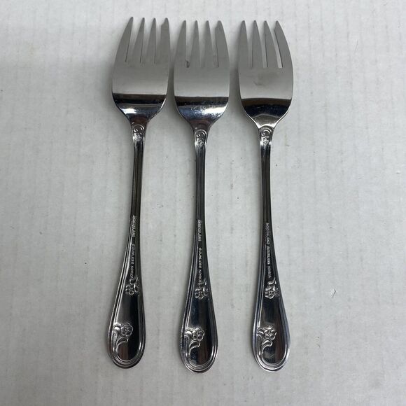 Northland Oneida Devon Mixed Lot Of 11 Flatware Stainless Korea Flowers Dining - Picture 7 of 11